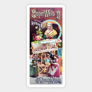 SEAMLESS HOSIERY Cooper Wells & Co 1886 Vintage Advertisement Poster Art Sticker